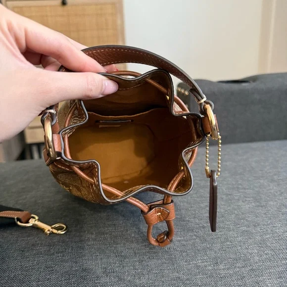 Coach | Dempsey Drawstring Mini Bucket Bag | Blogger's Favorite - Picture 6 of 7